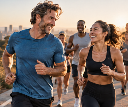 Run club at sunrise — repeatable hard efforts